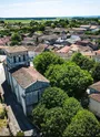 Vue du bourg de Sigogne du ciel